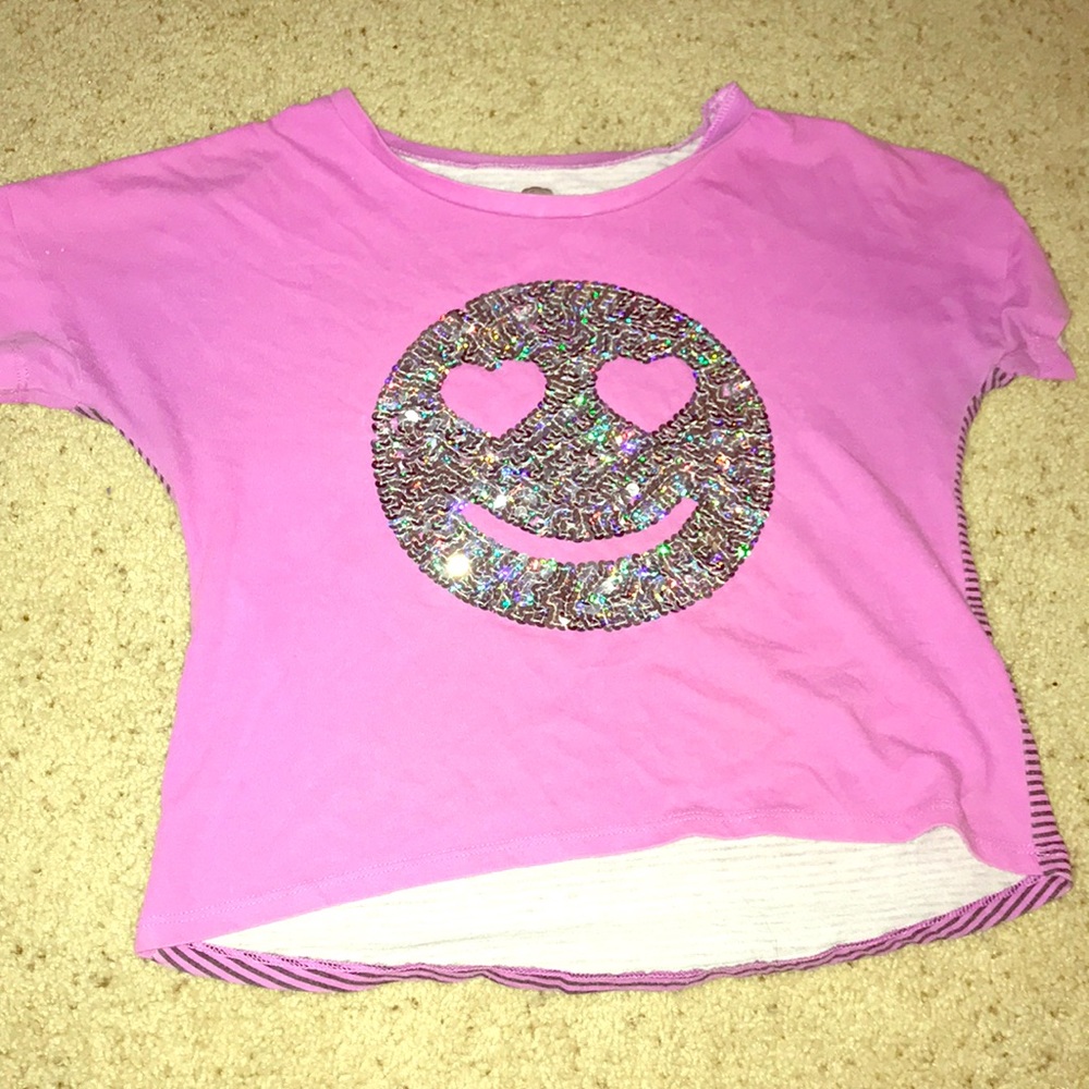 A silver purple shirt